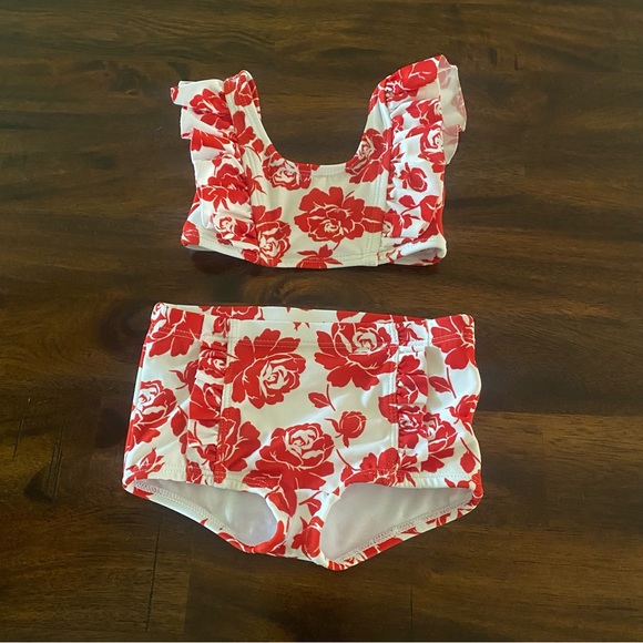 Janie and Jack Floral Roses Swim Set - Picture 2 of 11